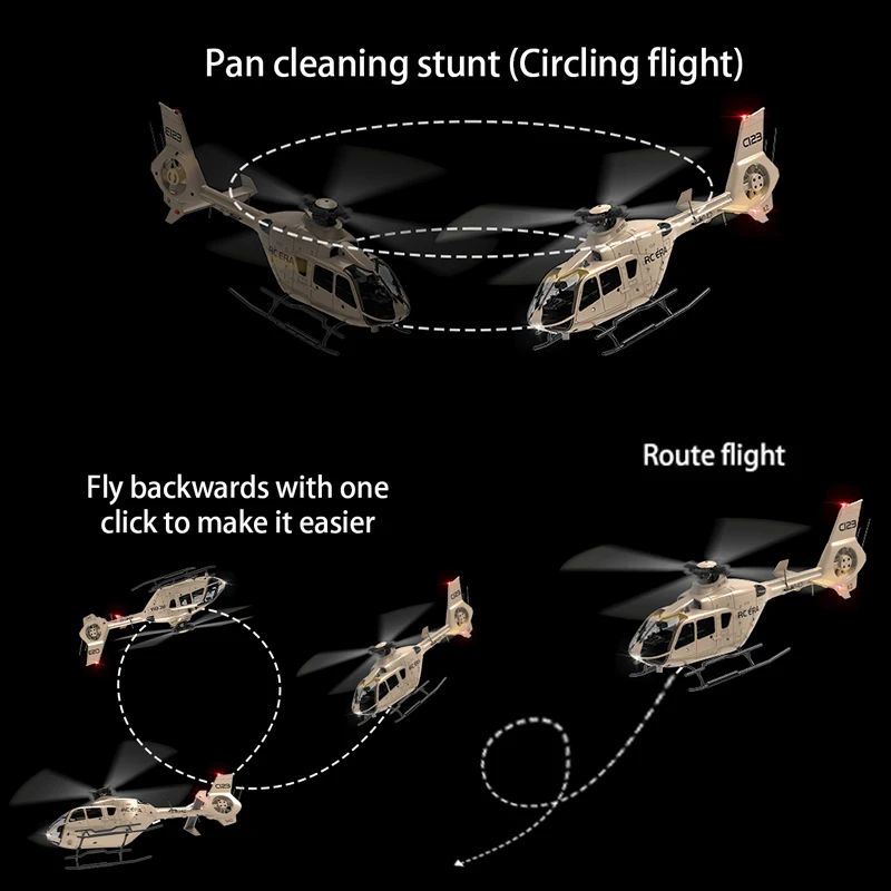 Rc Era C123 Brushless RTF RC Helicóptero Giroscópio de 6 eixos Uma chave 3D Flip Fluxo Óptico Posicionamento EC135 Helicóptero Modelo Avião