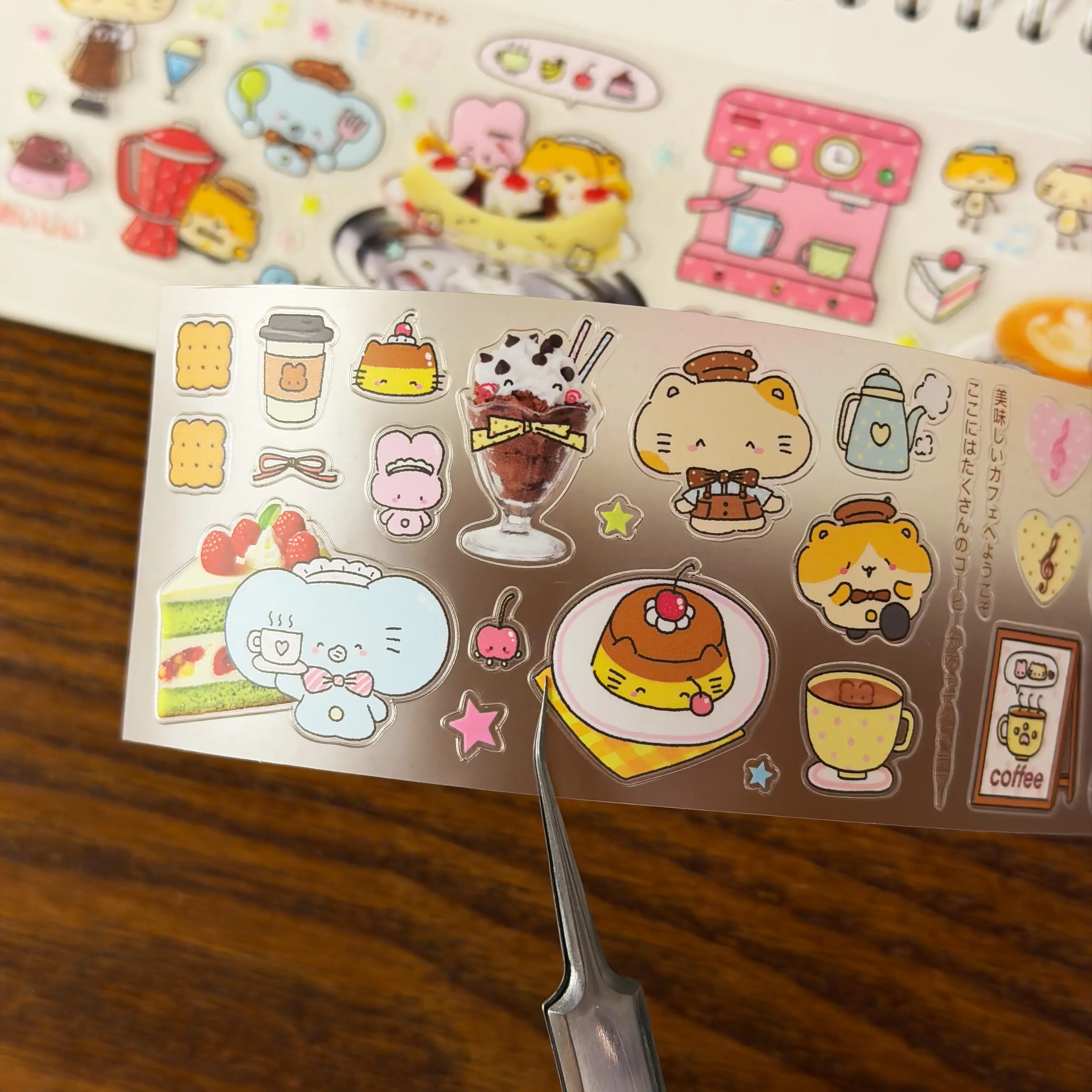 Cute Coffee Real-Life Animals Die cut Dispensing Sticker DIY Deco Card Journal Scrapbooking Photo Card Phone Case Collage Supply