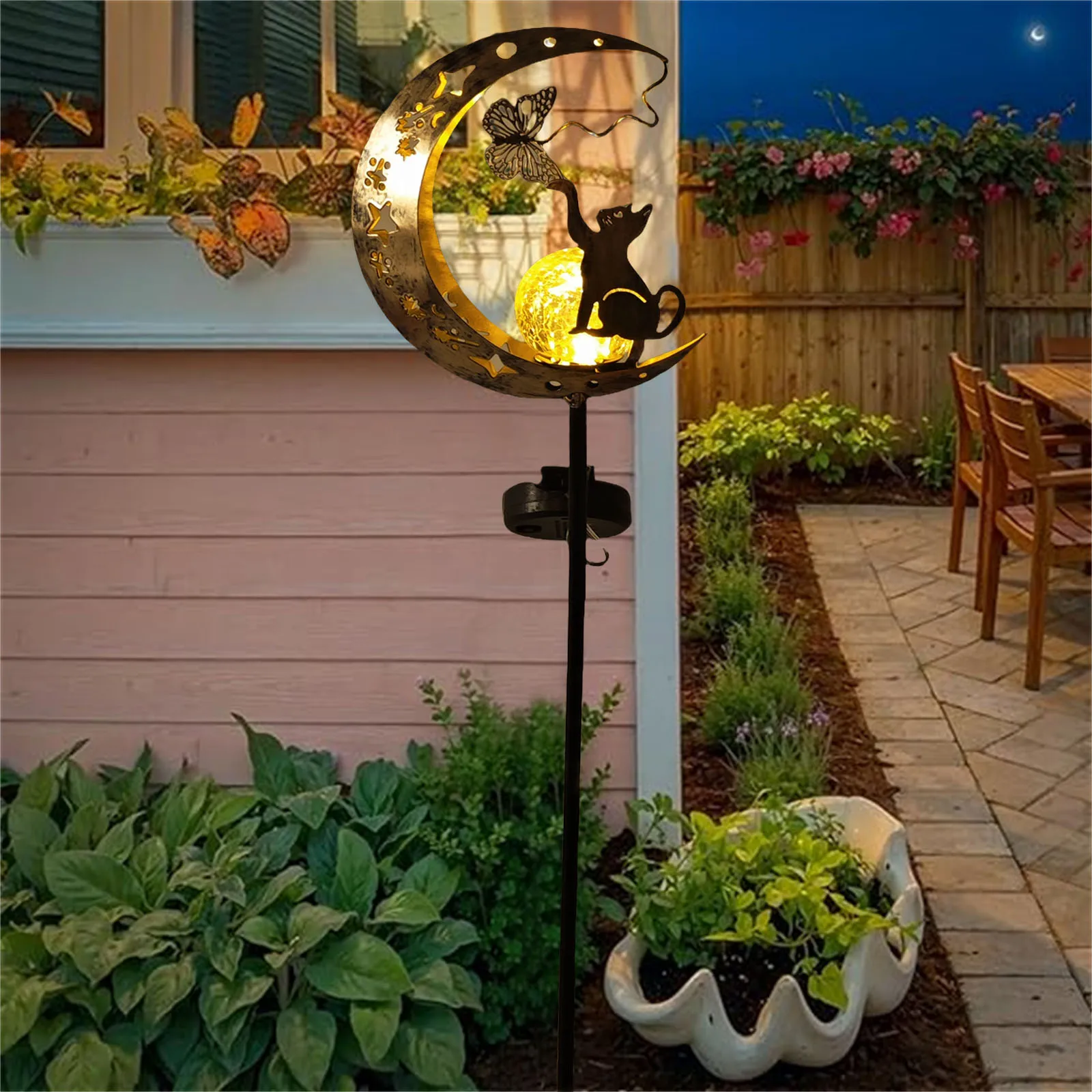 1PC Cat Moon Solar … - image