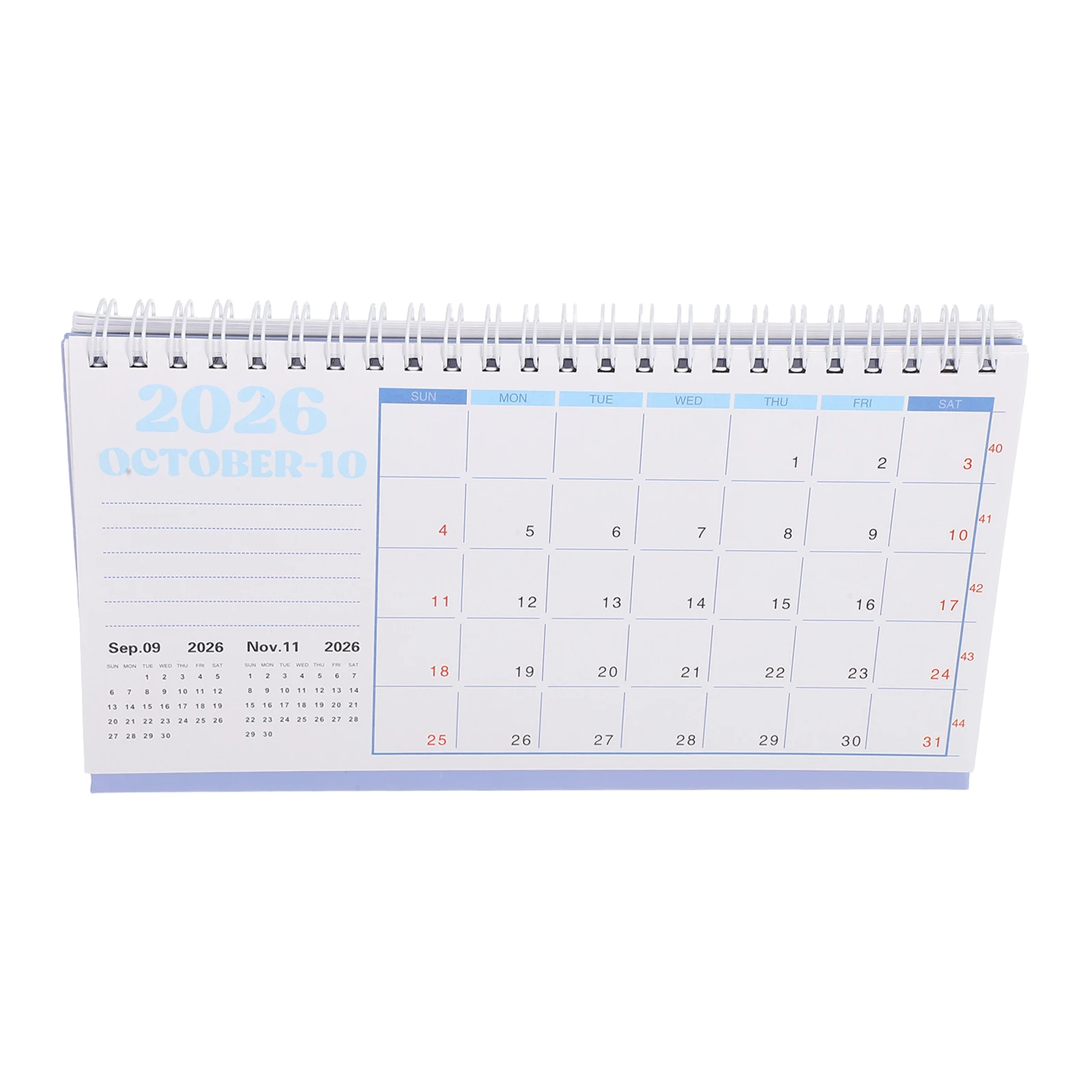 

2026 Desk Calendar Spiral Bound Simple Small Standing Paper Wire Binding Planner