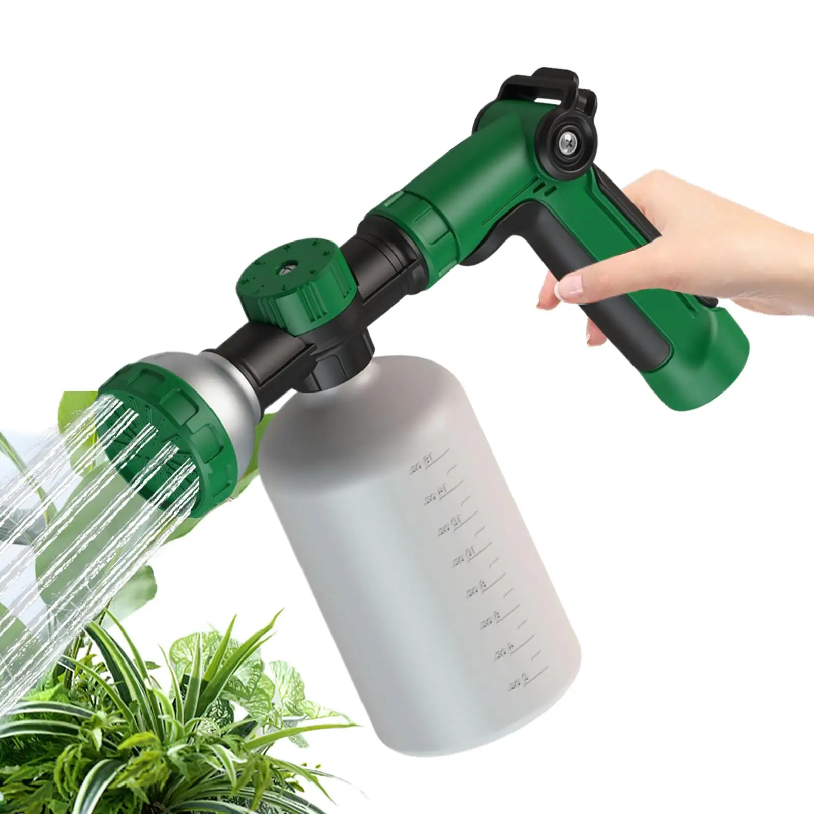Multifunctional Adjustable Mode Water Guns Nozzle Hose Washer Garten Watering Jet Sprayer with Foam Container Fertilizer Tools