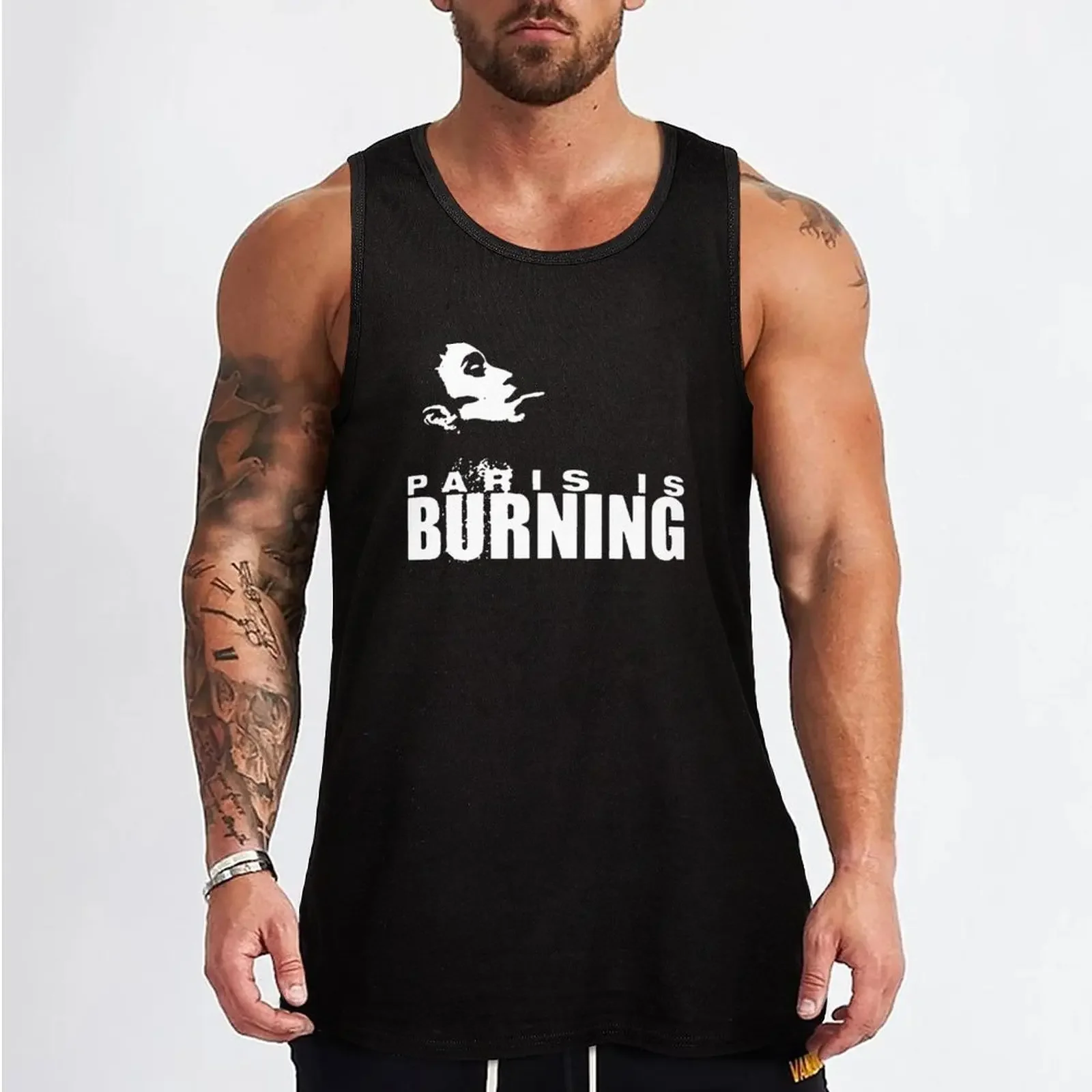 New Paris Is Burning Tank Top mens clothing Men's fitness t-shirt