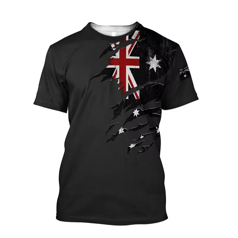 Men's Breathable Polo Shirt, Australian Flag Multi-Color Printed Fan Shirt
