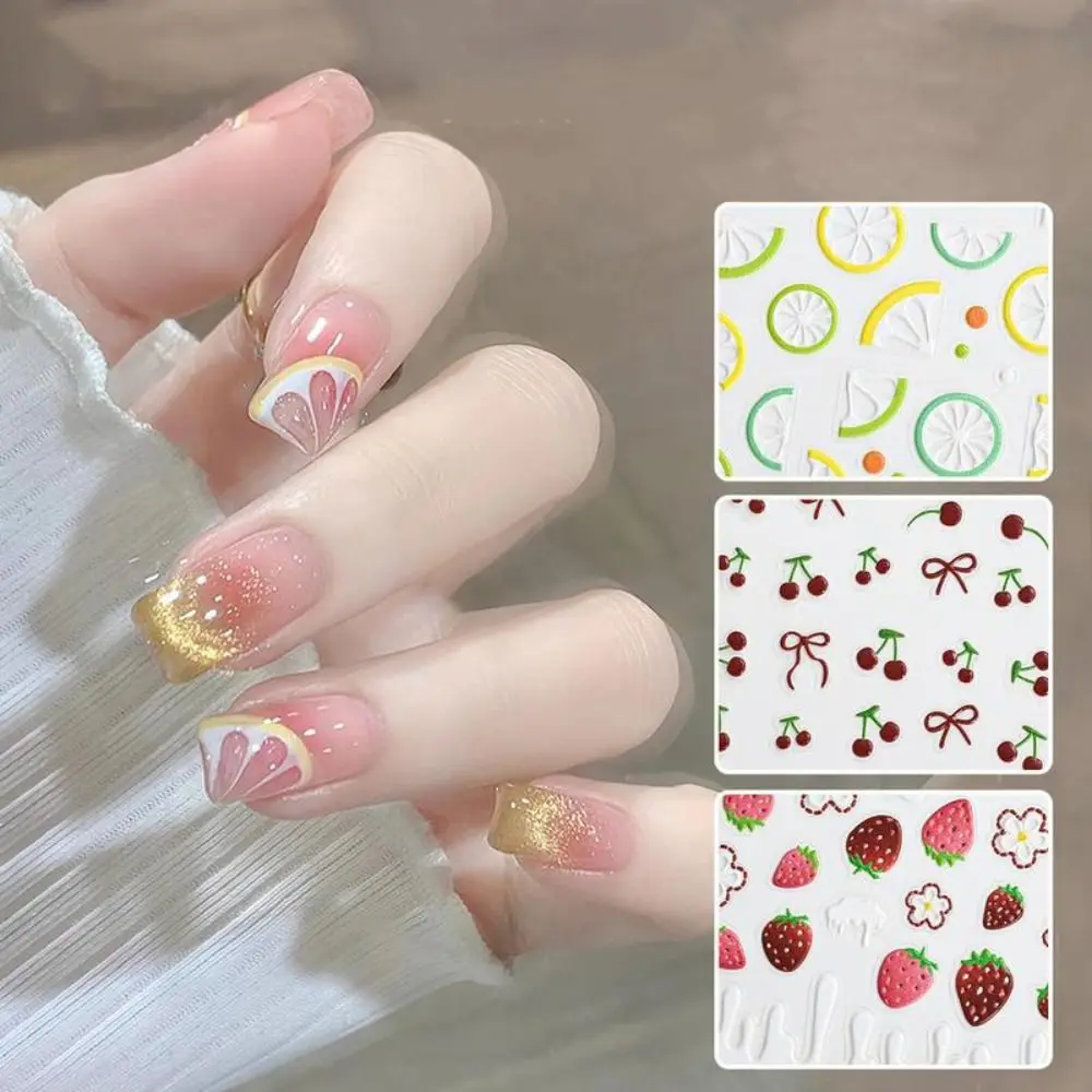 Cadeaux 5D fruits ongles autocollants bricolage auto-adhésif Nail Art curseurs décalcomanies en relief manucure outils