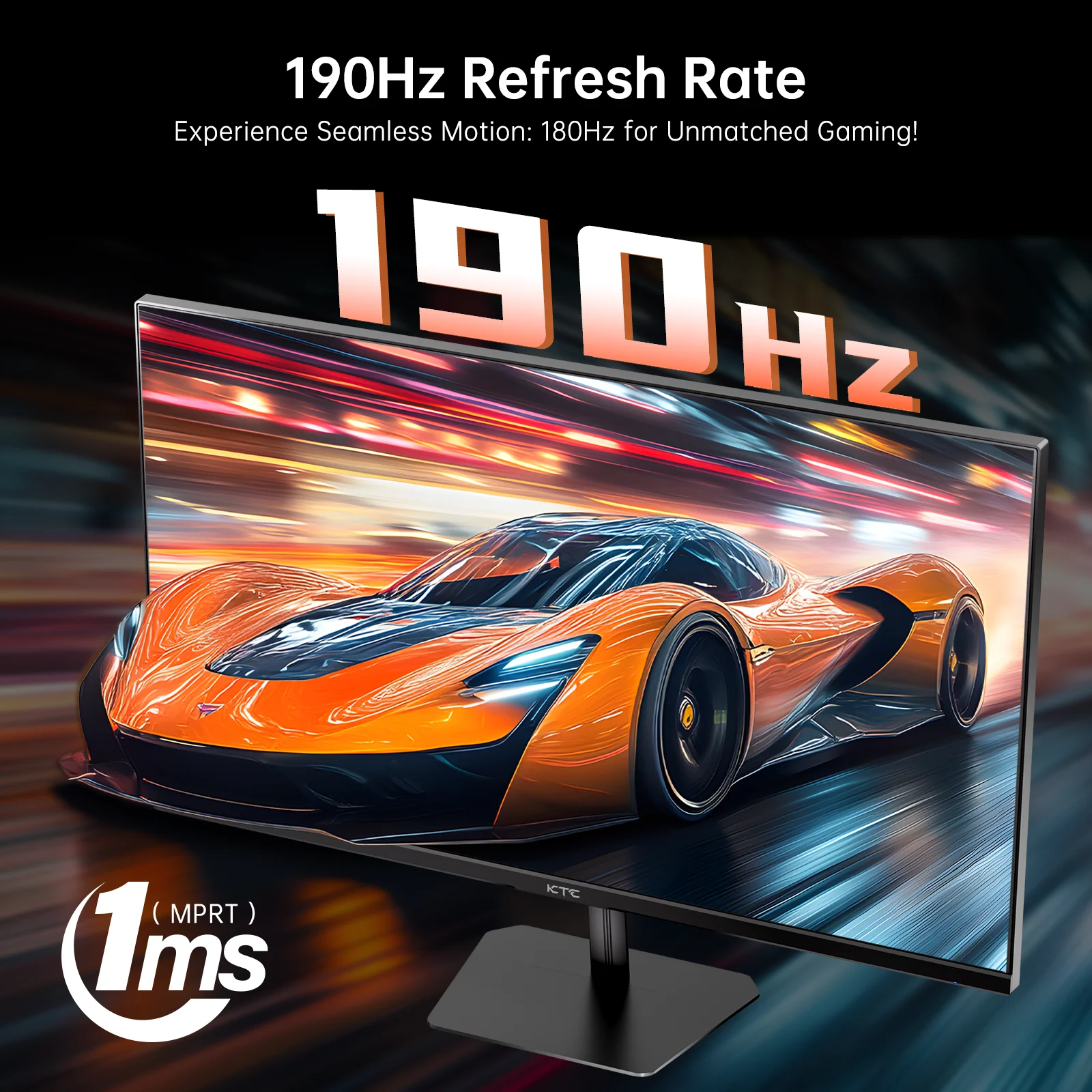 24 inch 190Hz/180Hz Gaming FHD 1080P Monitor, Fast IPS Screen, HDMI *2&DP*1, AdaptiveSync, Eye Care, Tilt Adjustable, 1ms Respon