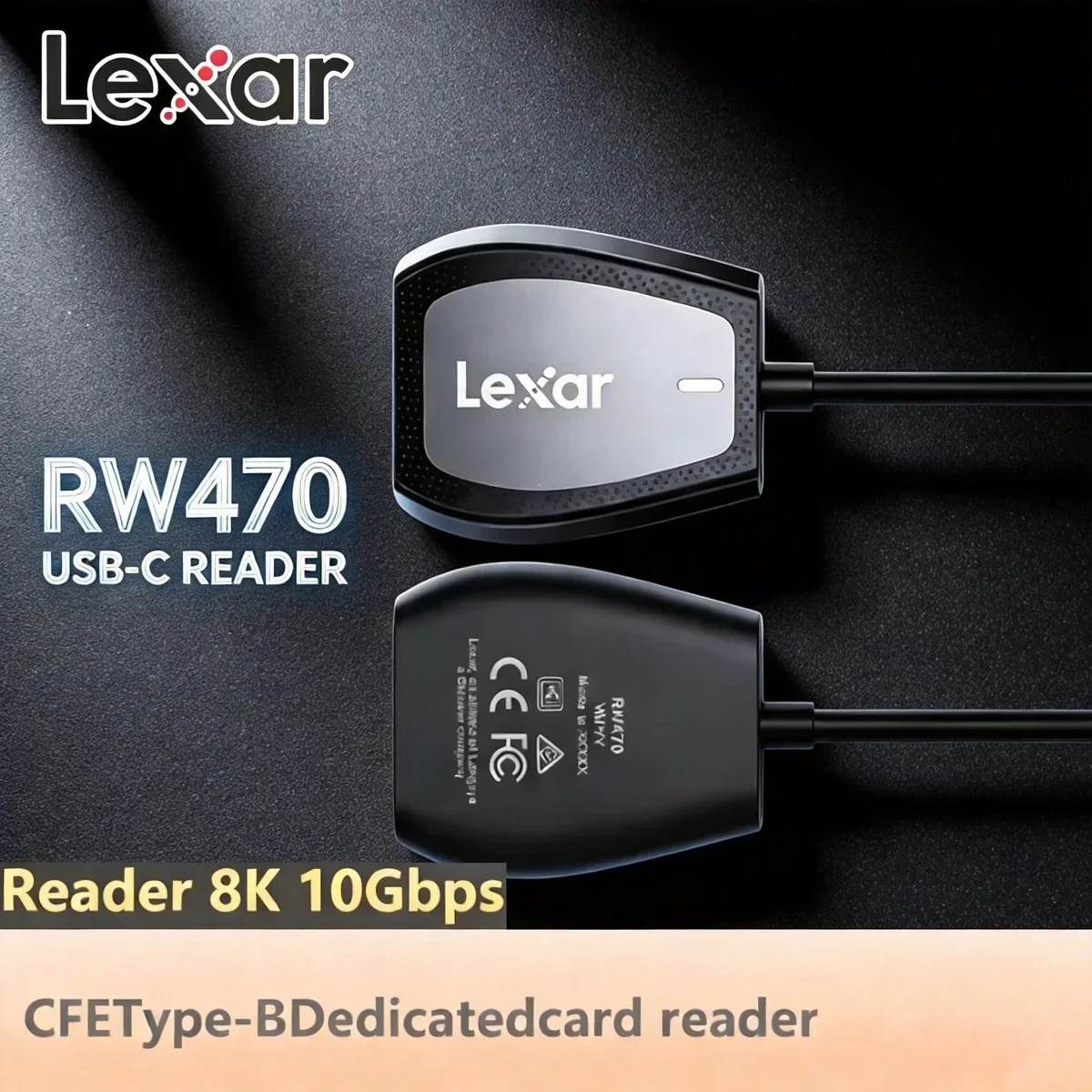 Lexar Memory Card Reader Micro SD SDHC SDXC Card Reader RW470 USB 3.2 Gen 1 Type C Port 2in1 Professional Multiful