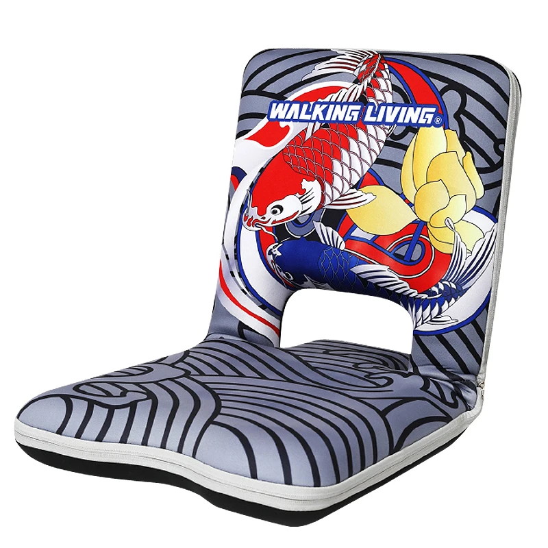 

Upgraded Angling Seat Pad w/ Lumbar Support - Thickened Foam Cushion, Compact Folding for Fishing Stool