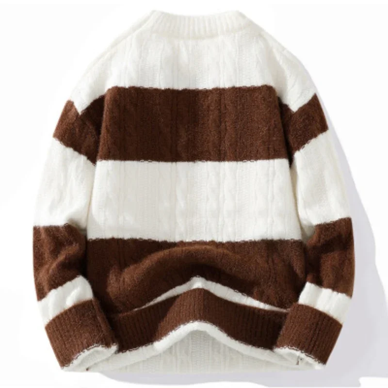Maglione pullover girocollo casual alla moda da uomo nuovo, comodo top lavorato a maglia versatile e alla moda di alta qualità