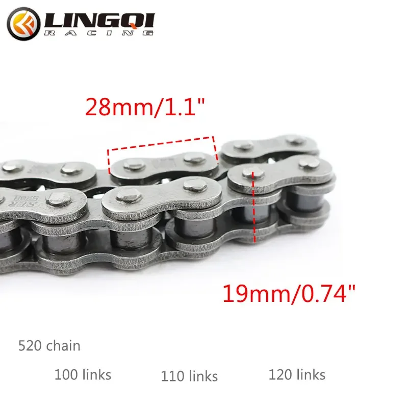 LINGQI 520 Chain 100 Link 110 120L Drive Chains With Links For ATV Quad MX Enduro Motocross Racing Universal Parts Off Road