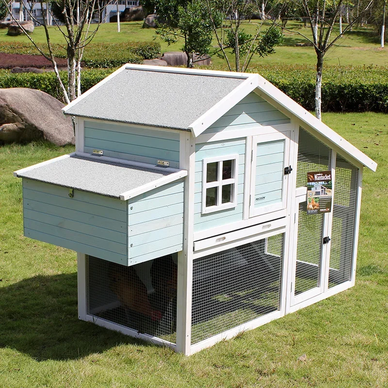 Solid wood henhouse outdoor large villa wooden house household rabbit nest outdoor henhouse large space pet cage