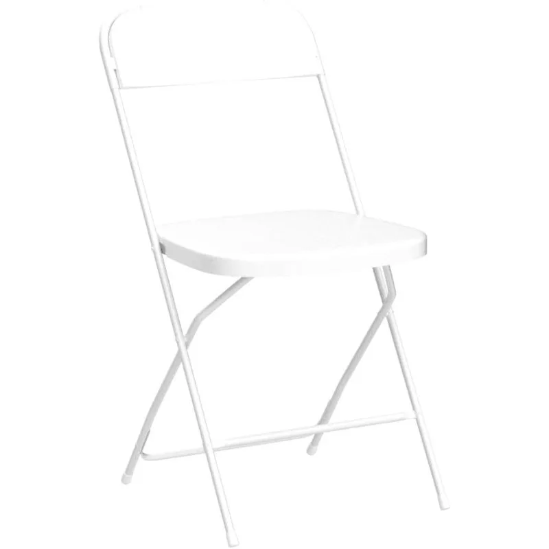 Foldable Folding Chairs Plastic Outdoor/Indoor 650LB Weight Limit (White, 4 Pack)