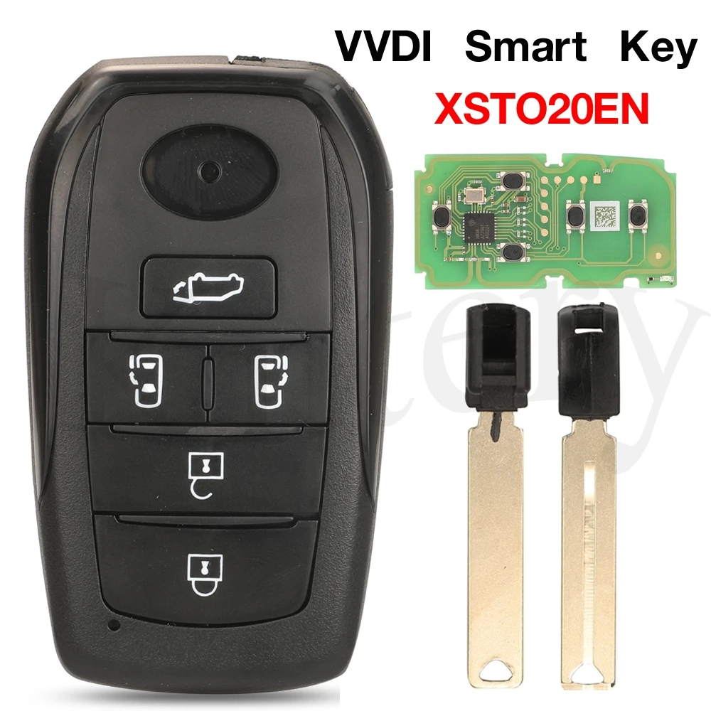 

jingyuqin 5 Buttons Xhorse VVDI XM38 Smart Key Shell XSTO20EN Universal FENT.T PCB For Toyota with Key Shell Complete Key