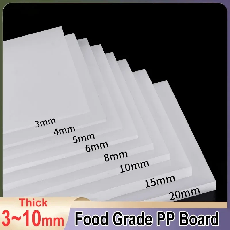 Food Grade Polypropylene Board White PP Plastic Sheet Thick 3-10mm Non Toxic Waterproof for Home Kitchen Cutting Board DIY