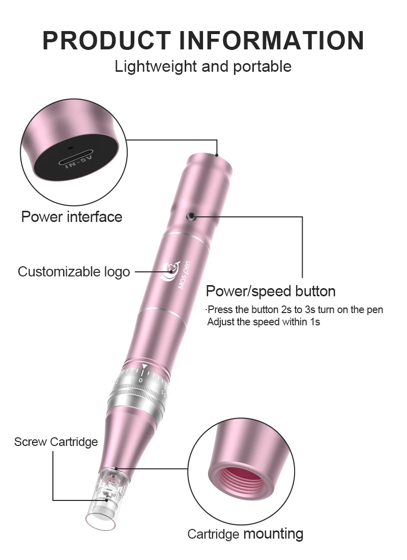 Kabelloses Microneedling Derma Pen L1 Hautpflegewerkzeug mit zwei 36-poligen Patronen – Detail 4