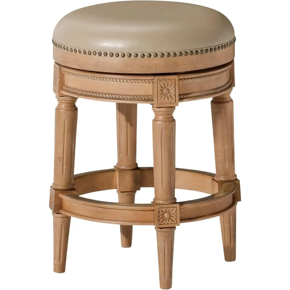 Bar Chairs， Pullman 26 Inch Tall Counter Height Upholstered Backless Barstool In Weathered Oak Finish With Avanti Bon