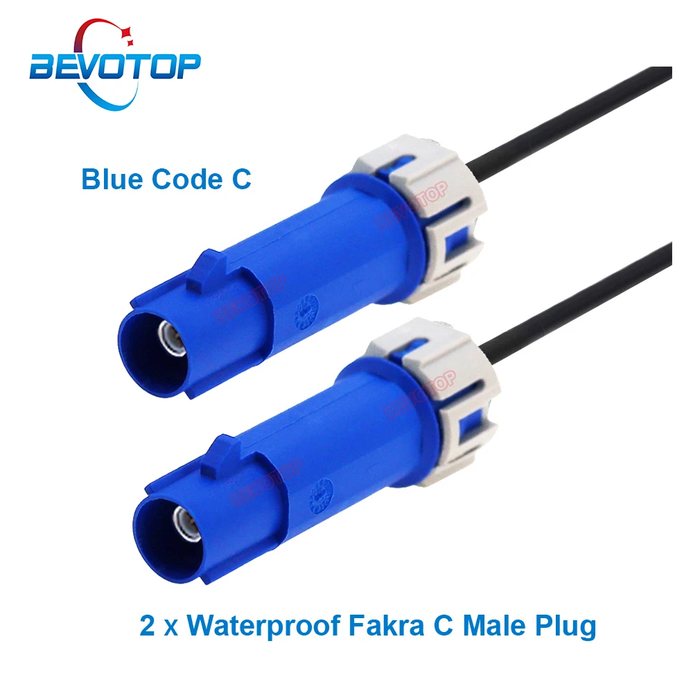 

1PCS Waterproof Fakra Cable Blue Code C Male to Male Plug Connector Car Video Line Wire Harness Fakra RG174 Pigtail BEVOTOP