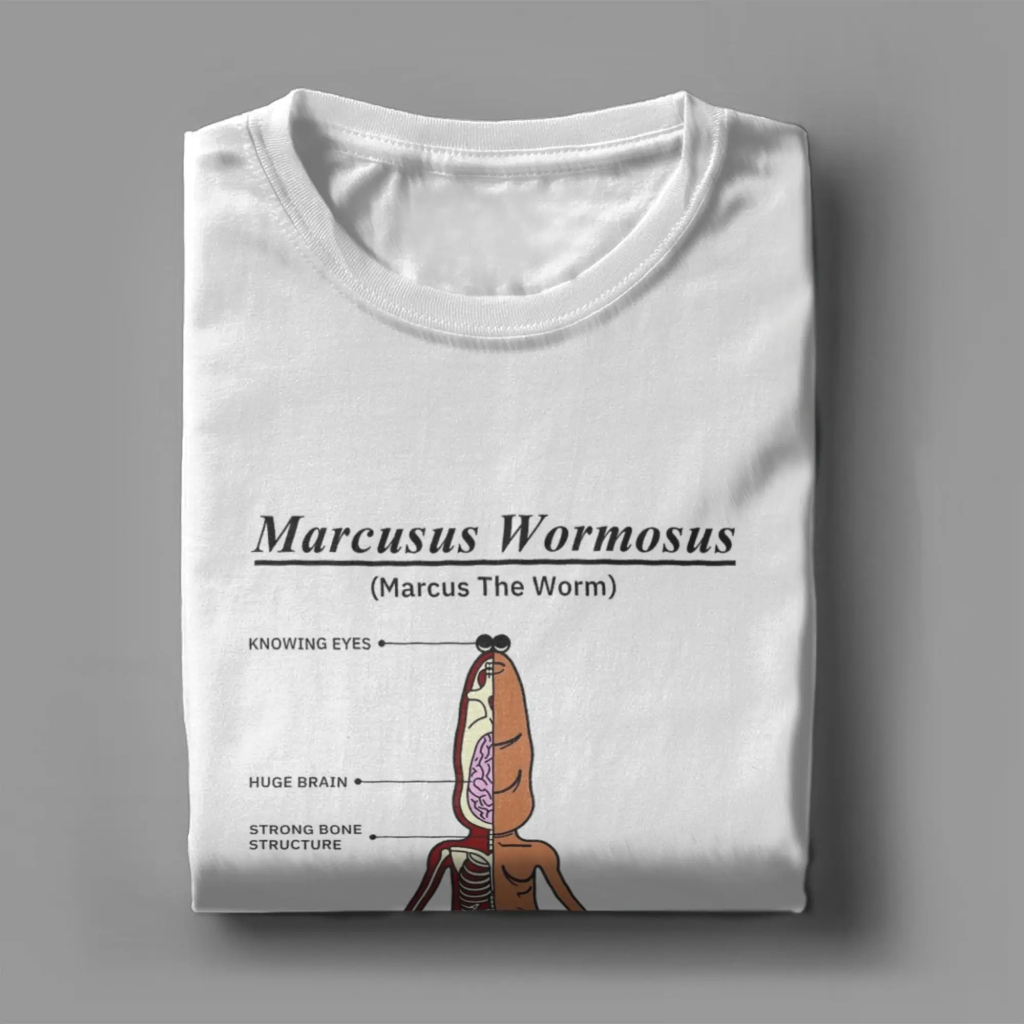 ماركوس تشريح الدودة مضحك ميمي الرجال تي شيرت مضحك تي شيرت قصير الأكمام Crewneck تي شيرت 100% القطن هدية فكرة الملابس