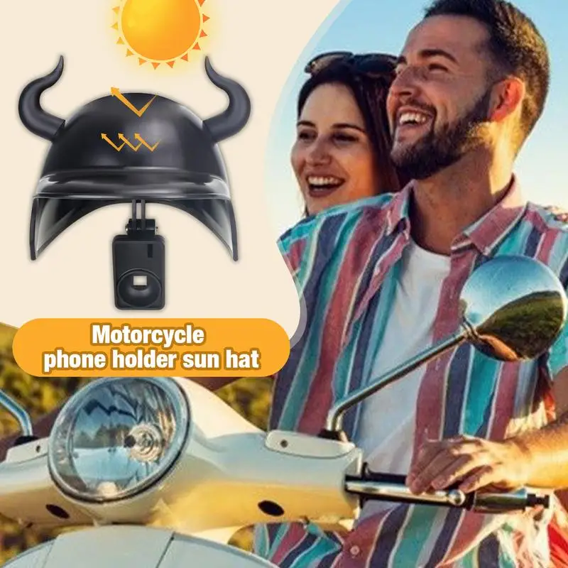 Motorbike Small Rainproof Mobile Phone Helmet Holder Portable Mini Parasol Sun Shade Bicycle Umbrella Phone Bracket hat