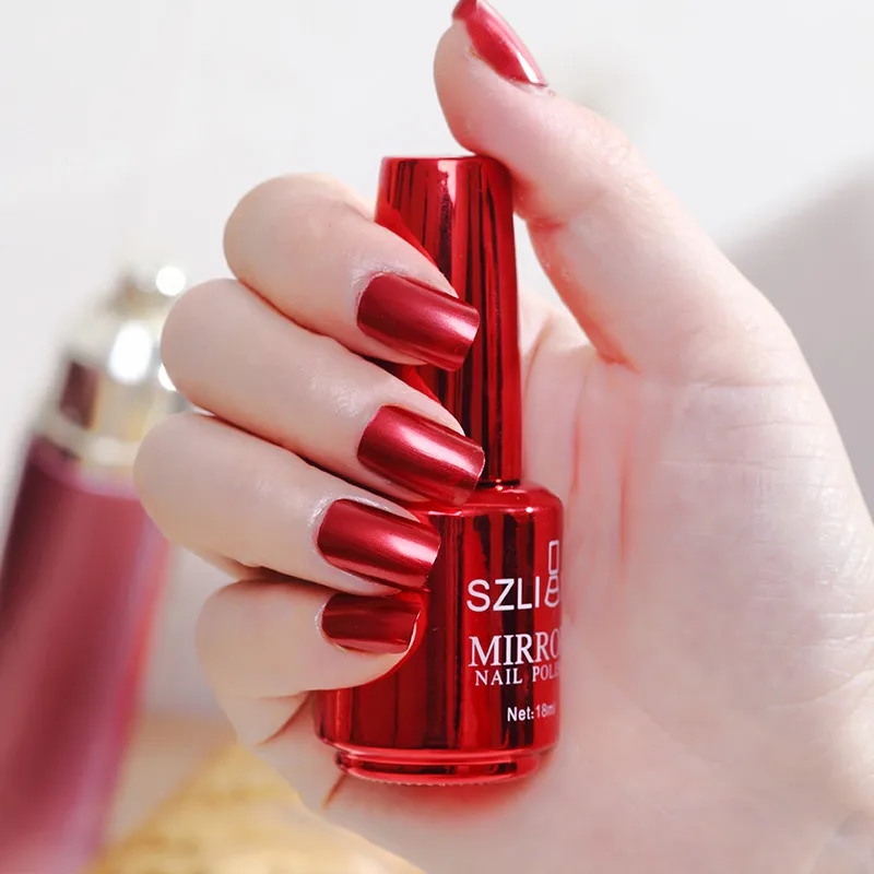 Mirror Effect Metallic Nail Polish Purple Rose Gold Silver  Nail Art Polish for Nails Manicure Lacquer Decoration