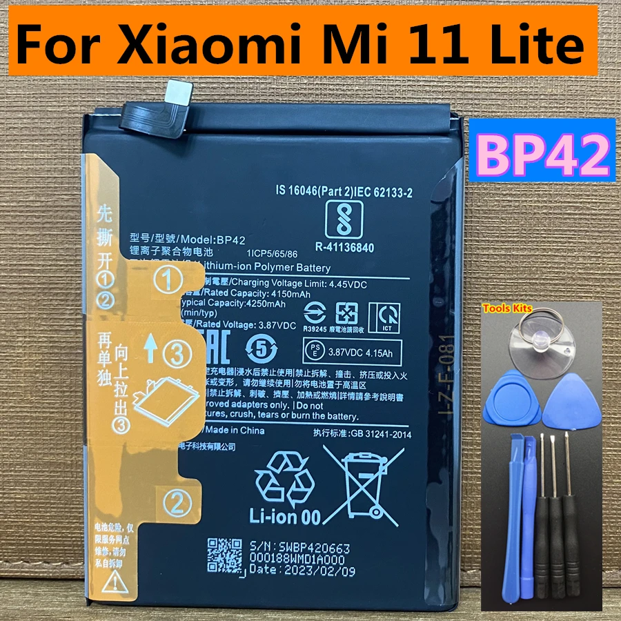 4250mAh BP42 For Xiaomi Mi 11 Lite 5G NE, 2109119DG, 11 Lite NE 5G, 2109119DI, 11 Youth Vitality Edition 5G, 2107119DC Battery