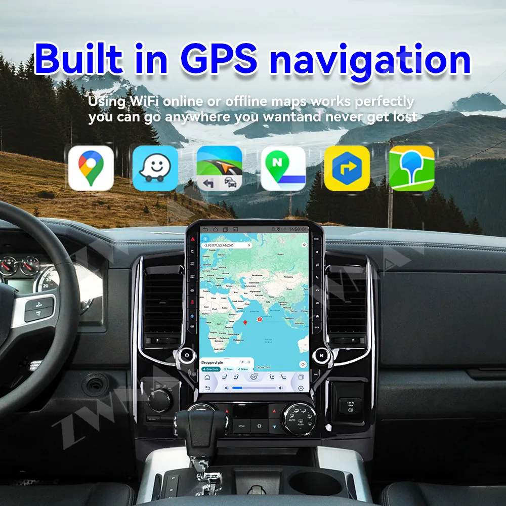 

ZWNAV 14,5 ''Android автомобильный радиоприемник GPS навигация GPS мультимедийный стереомонитор для Dodge Ram 2008-2012 центральный автоэкран