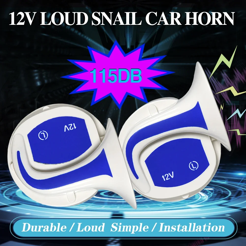 12V Variable Sound Horn Car Snail Horn Motorcycle Electric Horns Retrofitting Waterproof Echo Horn Auto Speaker Alarm