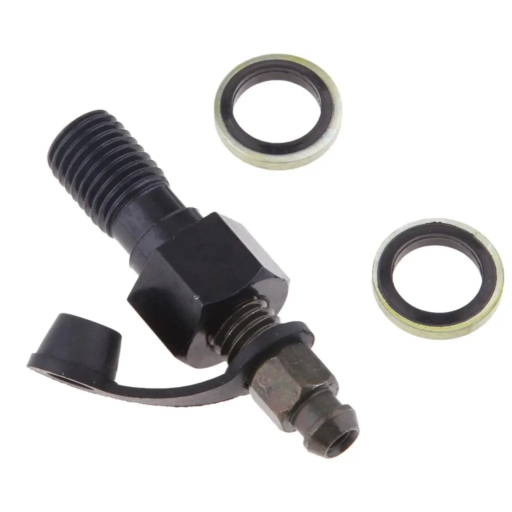 Banjo Bolt 10mm 1.25 Aluminum Alloy Motorcycle Bleed Screw Kit Replacement for Brake Caliper Purge Maintenance