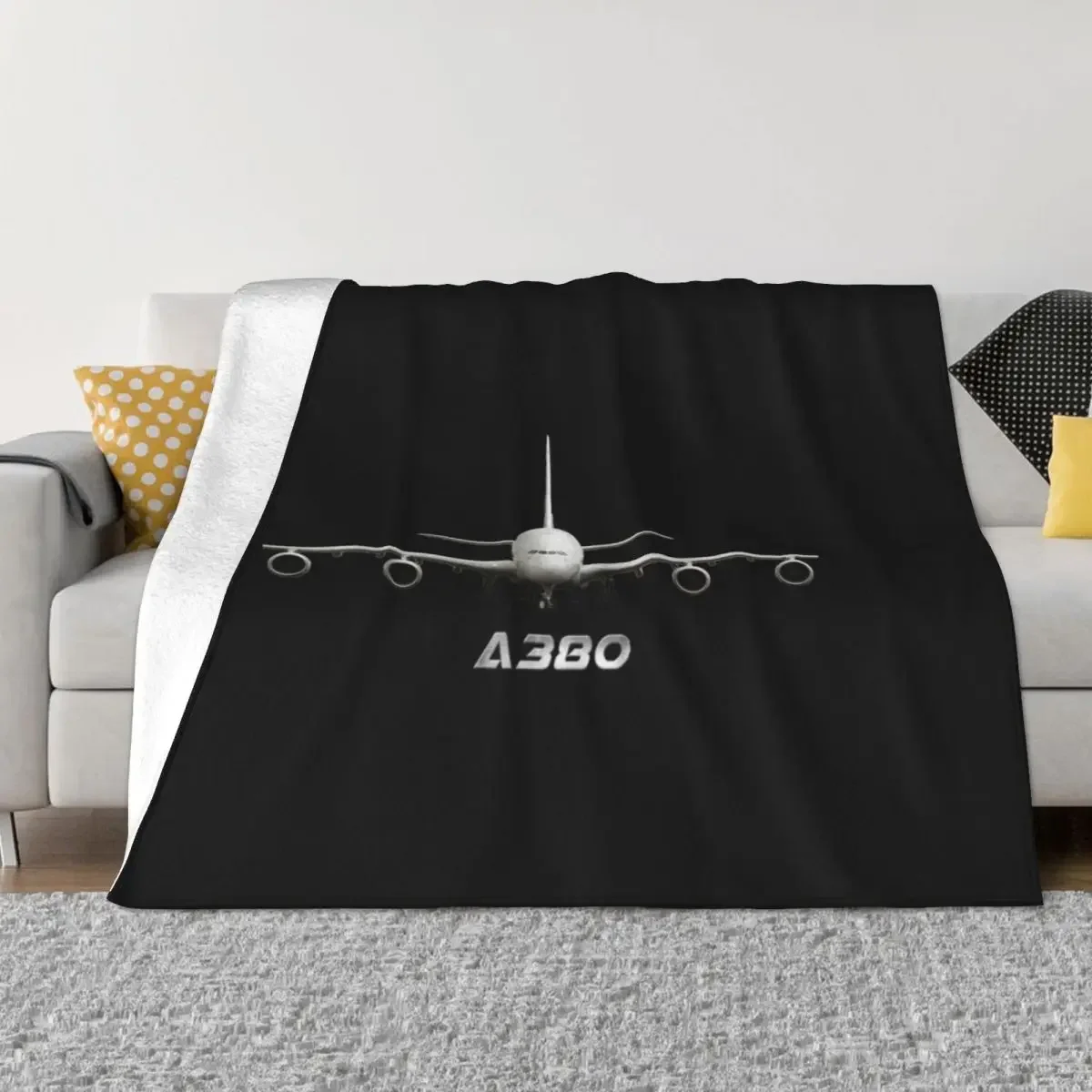 A380 aircraft Airliner Jet Throw Blanket Fluffys Large valentine gift ideas Retros Blankets