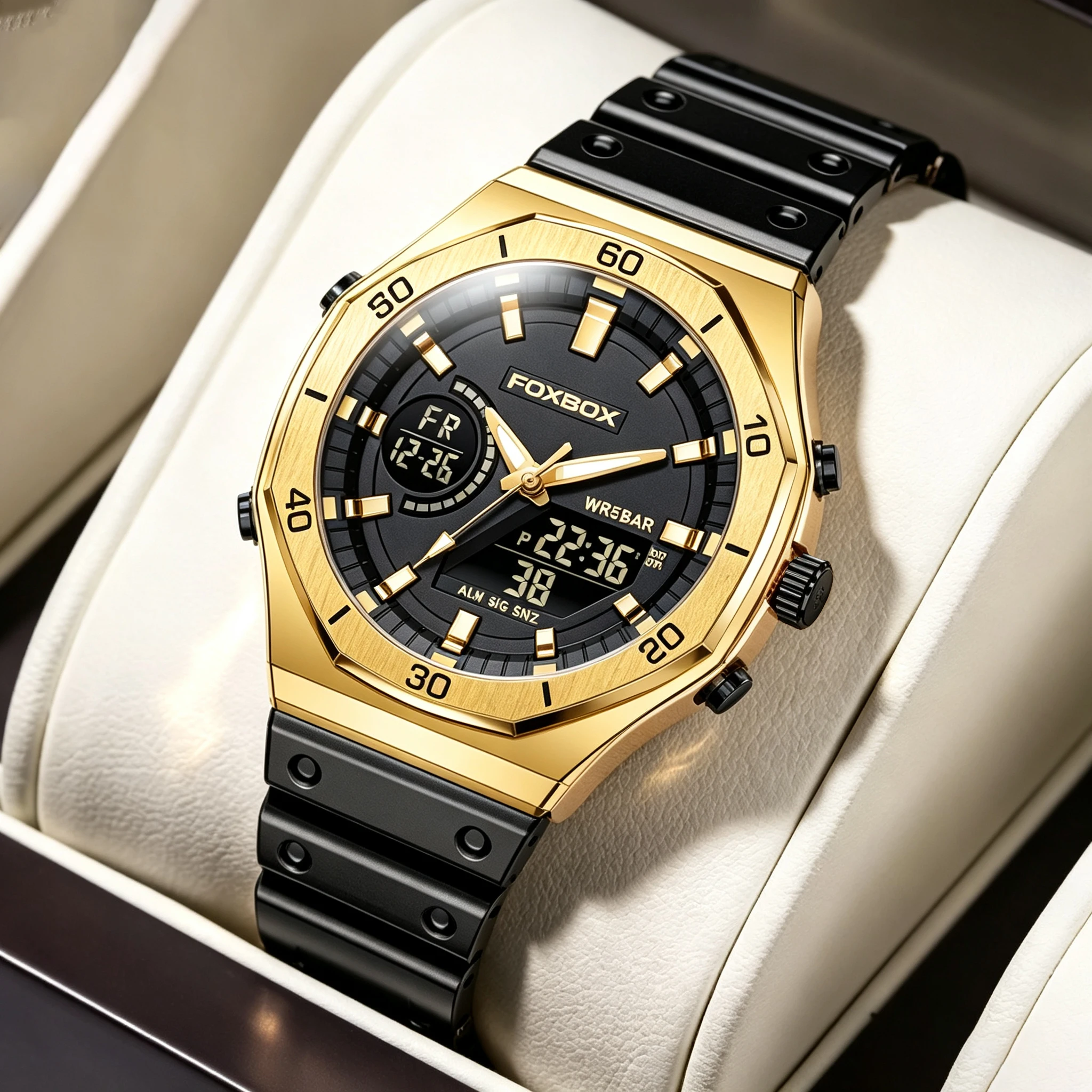 FOXBOX New Luxury Business Watch Waterproof Luminous Quartz Silicone Men's Watches Sports Watches Reloj Handsome Reloj Hombre