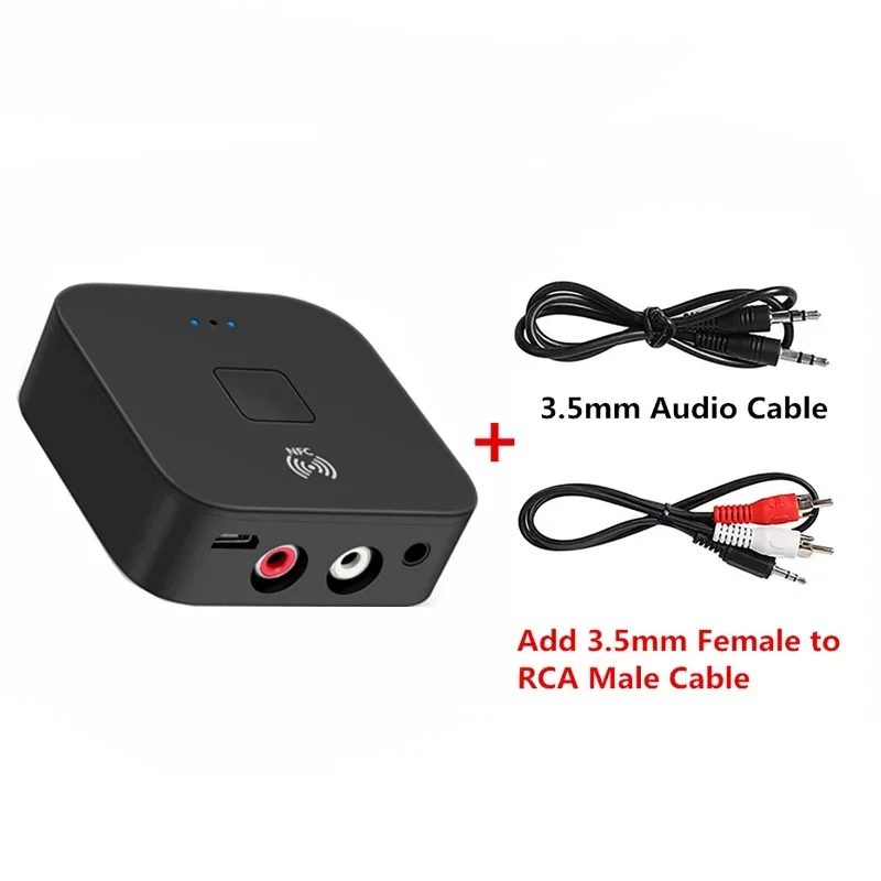 VIKEFON Bluetooth 5.0 Receiver 3.5mm AUX RCA Wireless Adapter Black 4