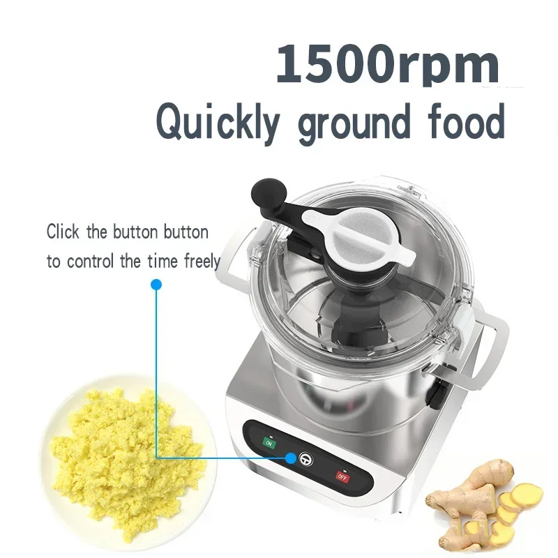 Hachoir électrique haute puissance en acier inoxydable, machine de remplissage de légumes, pot de sinusite, hachoir à viande et à légumes, 5L, 8L