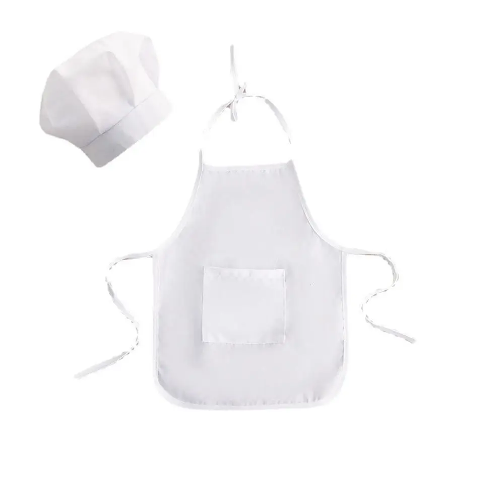 

Cotton White Chef Soft Apron Hat Baby Costume Infant Photo Clothes Photo Accessories Newborn Photography Props