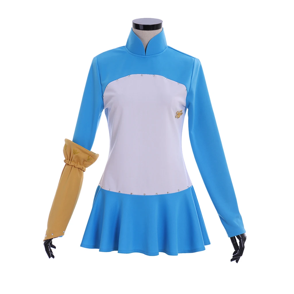 Disfraz de Cosplay de Anime The Seven Deadly Sin Elizabeth Liones, vestido azul para mujer, traje de fiesta de Halloween y escenario