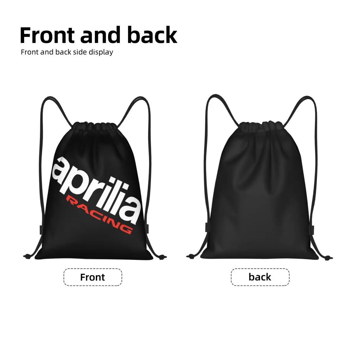 Custom Motorcycle Aprilias Racing Drawstring Backpack Bags Men Women Lightweight Gym Sports Sackpack Sacks for Traveling