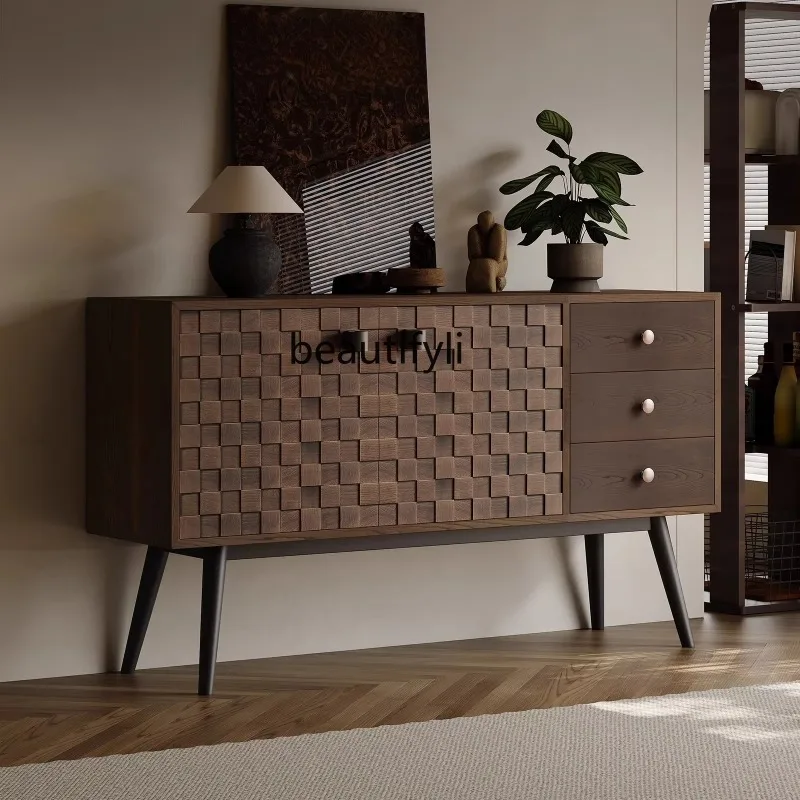 

D2520 Vintage Style Solid Wood Chest of Drawers Wall-Mounted Storage Designer Living Room Nordic Sideboard Entryway Hallway Cabi