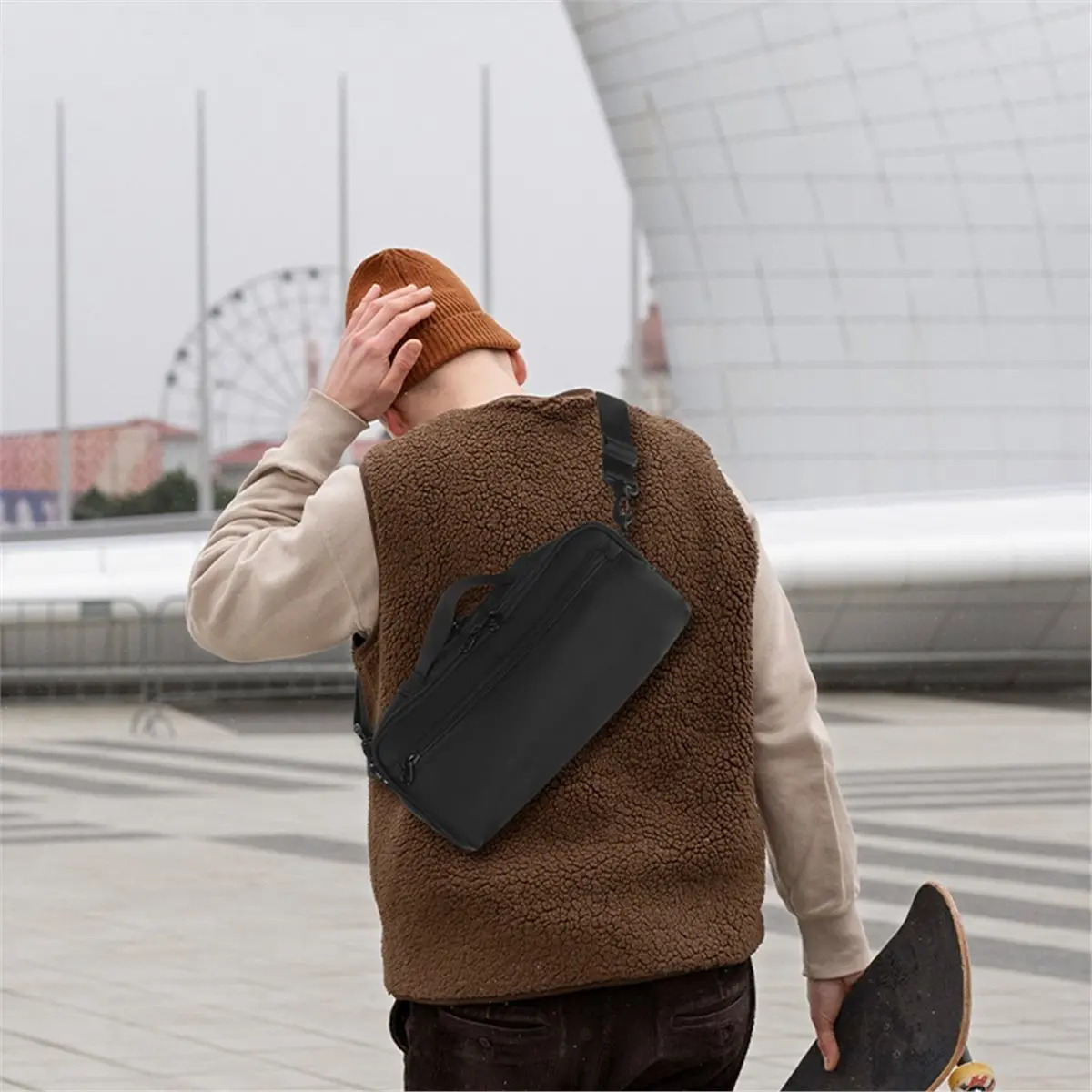 Portable Storage Bag for Switch 1/2 Large Capacity Sectional Storage Multiple Pocket Design & Shockproof Full Protection