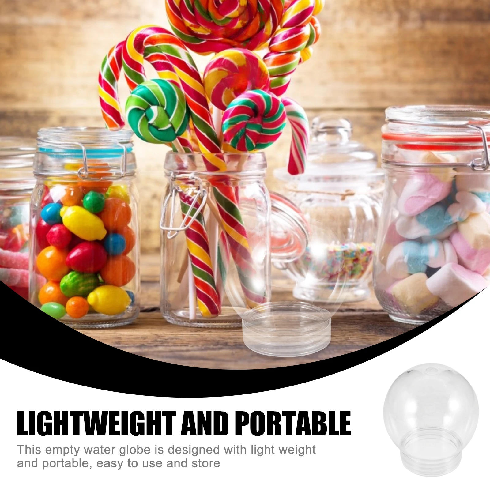 

10pcs Plastic Snow Globes Empty Clear Water Globes DIY Craft Kit Shatterproof Globe Props Christmas Ornaments 300ml