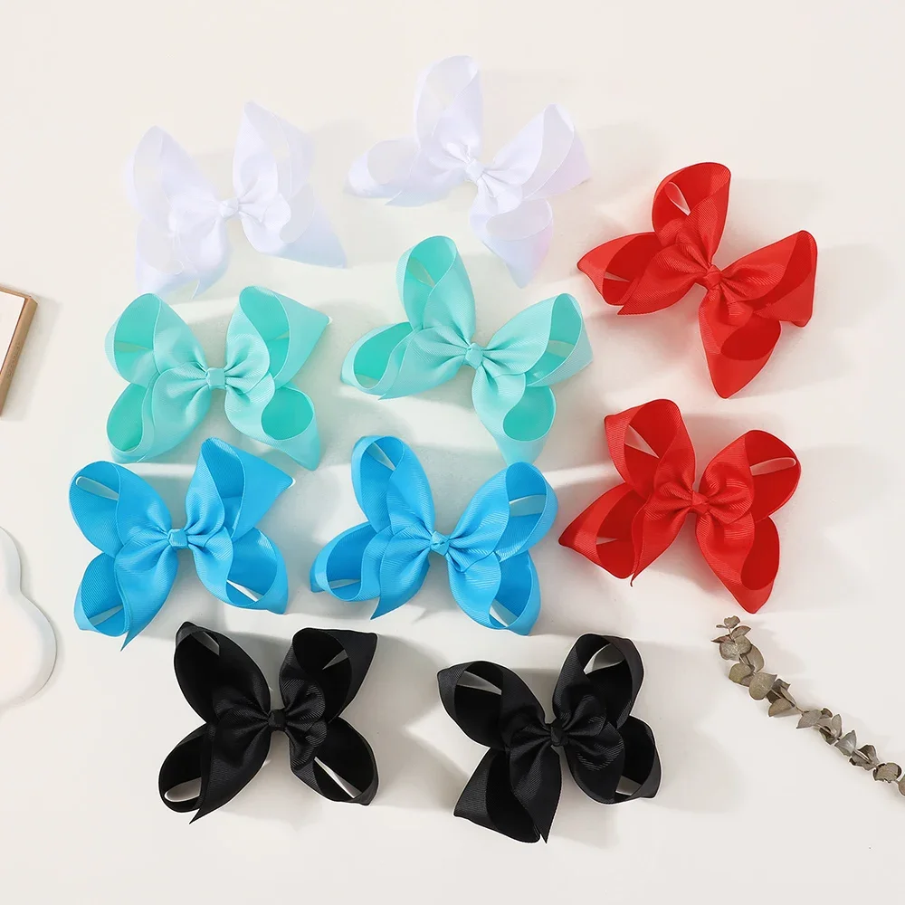 

5pcs/set Sweet 6'' Big Ribbon Bows Hair Clip Sets for Women Girls Random Color Hairpins Barrettes Headwear Hair Accessories