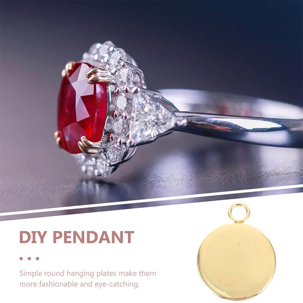 

50pcs Stainless Steel Blank Bezels With Hanging Hole For Diy Jewelry Making Supplies Pendant Settings Gemstone Cabochon Base