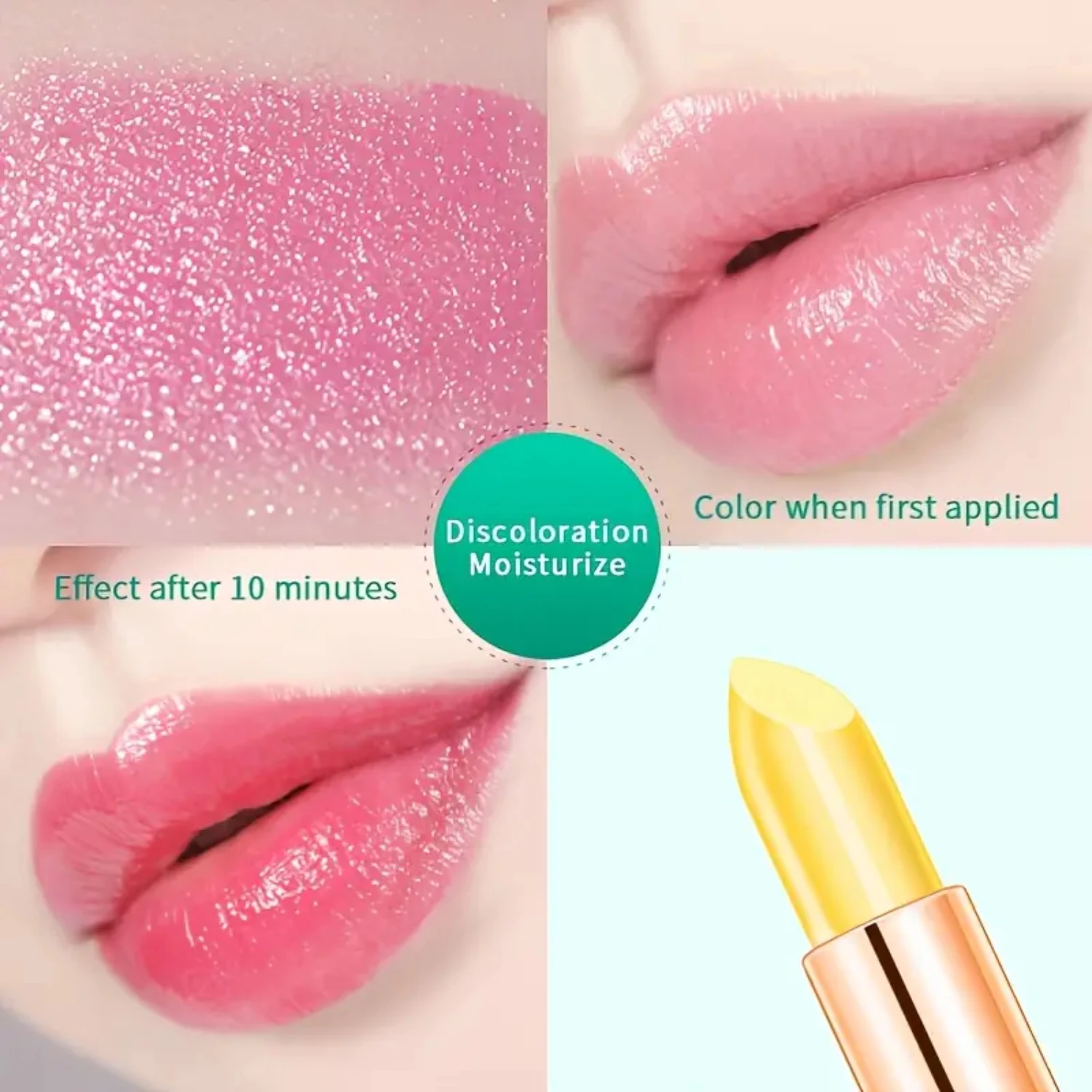 Moisturizing Color Changing Lip Gloss Lipstick with Mild Plant Extracts, 3.2g - Hydrating and Nourishing Lip Balm