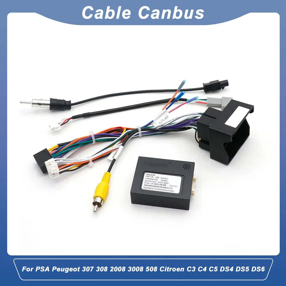 Hiworld PAF1.20 CanBus Decoder Adapter 16 PIN for PSA Peugeot 307 308 2008 3008 508,607 Citroen C3 C4 C5 DS4 DS5 DS6