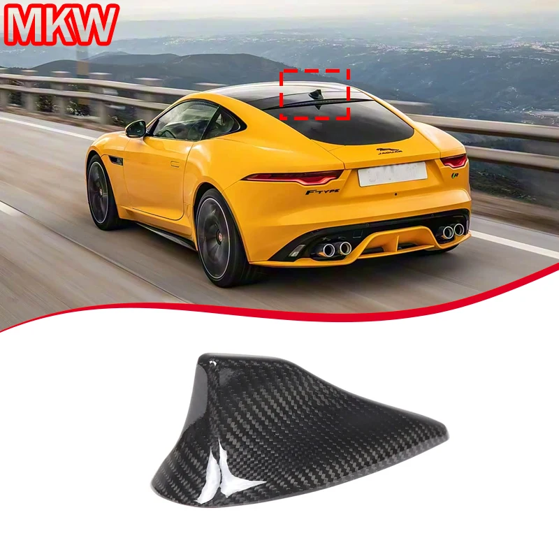 

For Jaguar F-TYPE 2013-2025 Real carbon fibre Car Roof Shark Fin Antenna Cover Trim Sticker Protection Car Exterior Accessories