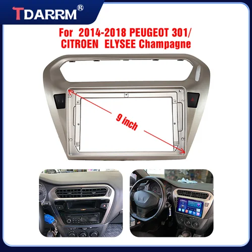 Imagen 2 del producto Kit de ajuste de instalación de marco de tablero de Panel de Fascia de Radio Multimedia Android GPS estéreo de coche para PEUGEOT 301 CITROEN ELYSEE 2014