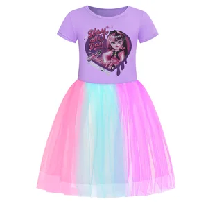 فستان الأميرة الراقية الوحش مع حقيبة للبنات فرانكي شتاين دراكولورا كاواي دمى أطفال تأثيري هدية عيد ميلاد أفضل 12 ملابس Monster High Draculaura مبيعا - No5