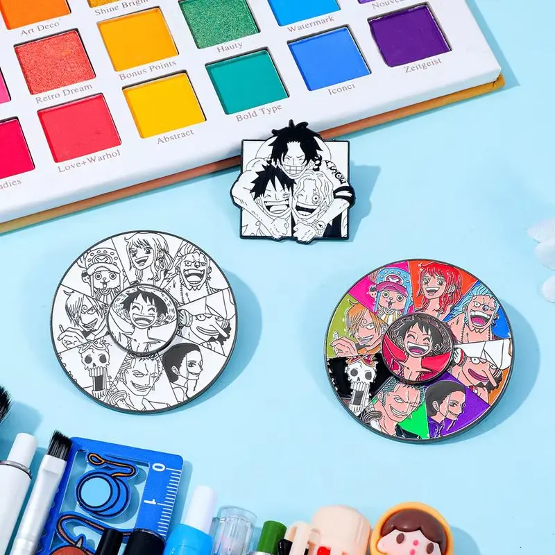 일본 애니메이션 원피스 옷깃 핀 배낭 에나멜 핀 남성 여성 브로치 멋진 서류 가방 배지 액세서리