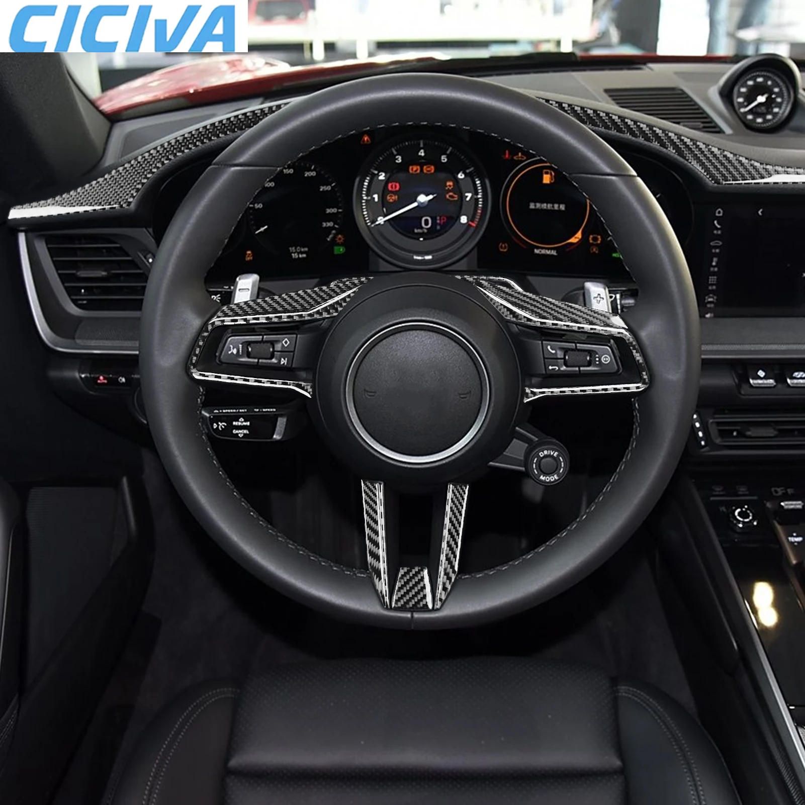 For Porsche 992 911 2019-2024 Carbon Fiber Dashboard Speedometer Decoration Car Accessories Interior Soft Cover Tuning Stickers