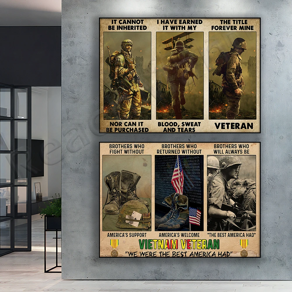 

VET Veterans Poster Vietnam Veterans We Are America's Best Poster, Soldier Army Military Poster Home Living Decor