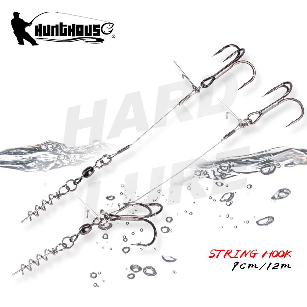 Hunthouse Fishing Double Hook Soft Lures Shad Rig Single Hooks Double Hook Rigging Big Fishing Tackle Soft Shad