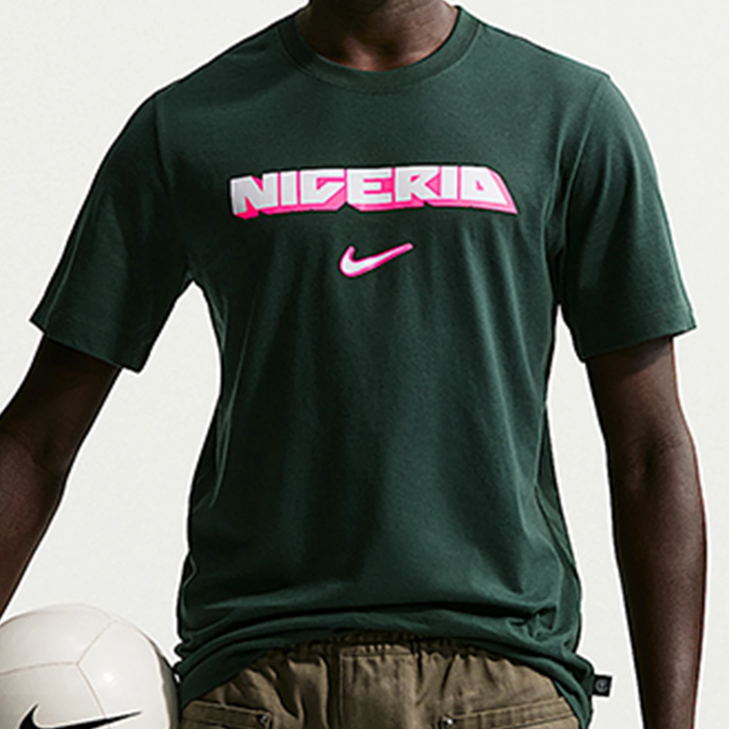 Nike genuine summer men's fashionable letter retro round neck short sleeved T-shirt IH2192-397