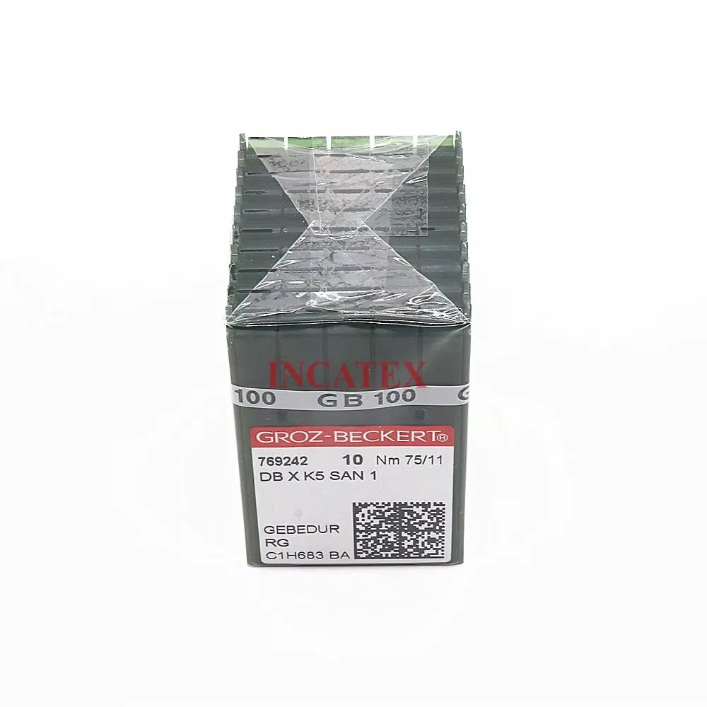 

100 шт. Золотая игла для вышивания Groz Beckert RG DBXK5 SAN 1 GEBEDUR Nm 65/9 70/10 75/11 80/12 для вышивальной машины Tajima